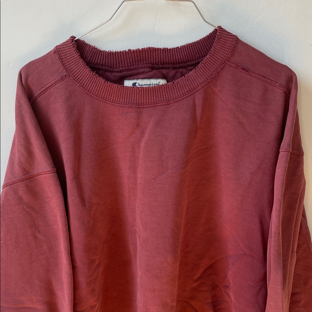 Champion vintage burgundy Maroon Crew Neck Sweatshirt distressed xl